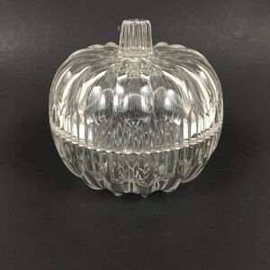 Enesco Clear Glass Pumpkin Bowl with Lid 4"